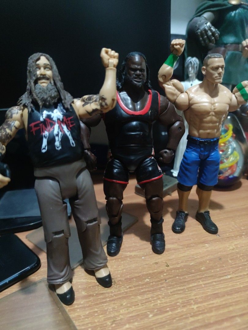 Wwe figures (Category: Figurines & Statues) located in Quezon City. Submitted by gwift (Listing ID 1392681270, Image 2). Description: all original set sale for 2200 includes w/ individual pricing Bray Wyatt -650 Mark Henry -1300 WWE Elite (w15) rare piece, (just researched it) selling it low, since I don't collect the line. pwede din trade sa ps5 game John Cena -500 Mark Henry have some paint chips. see pics can be traded with mcfarlane, Gijoe fi