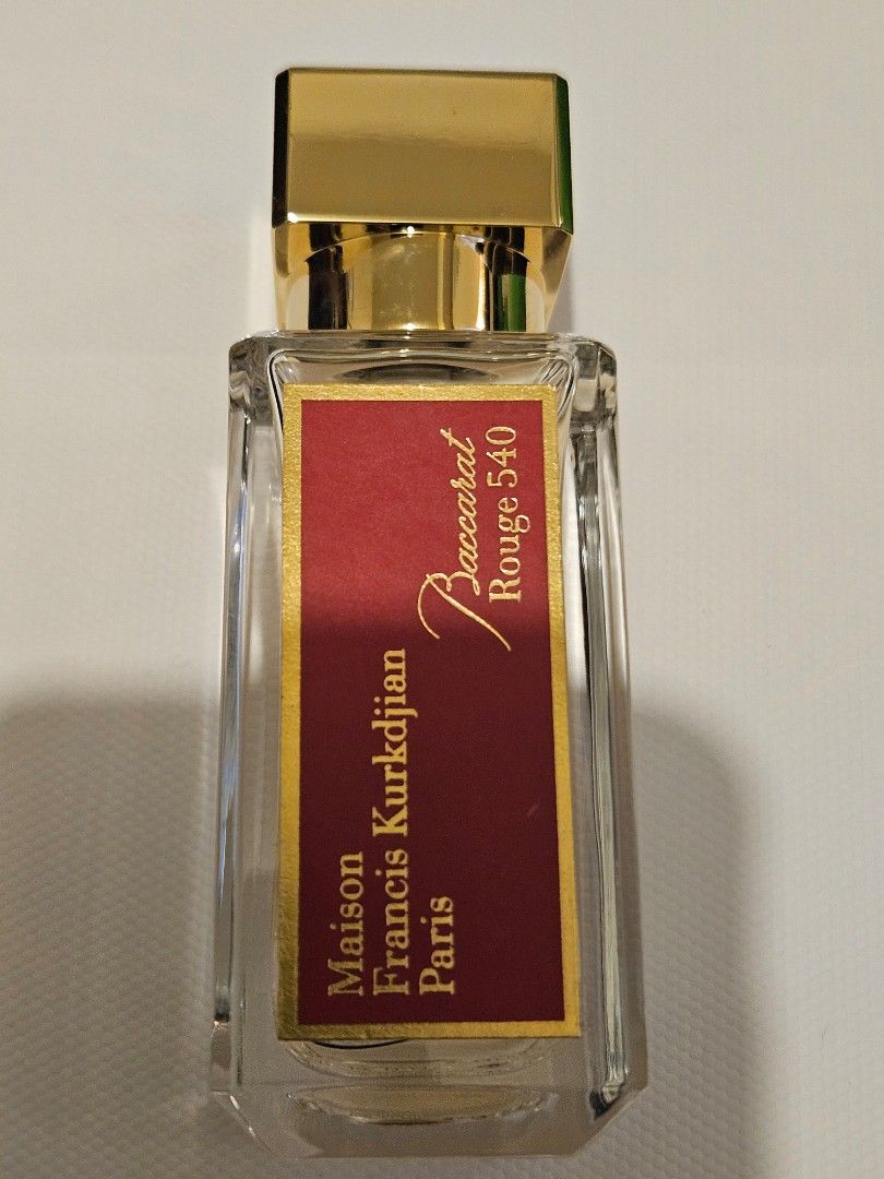 Baccarat Rouge 540 EDP (Category: Fragrance & Deodorants) located in Los Banos. Submitted by acleancloset (Listing ID 1391880384, Image 1). Description: Hardly used 35ml edp no box code at bottom pls check pics PLS READ: I only sell genuine, authentic items. Read my reviews for proof. No returns & exchanges, full payment required before items ships. Freebies not guaranteed. ITEMS POSTED ARE AVAILABLE. DO YOUR OWN RESEARCH. IF IN DOUBT OR LOWBALLI