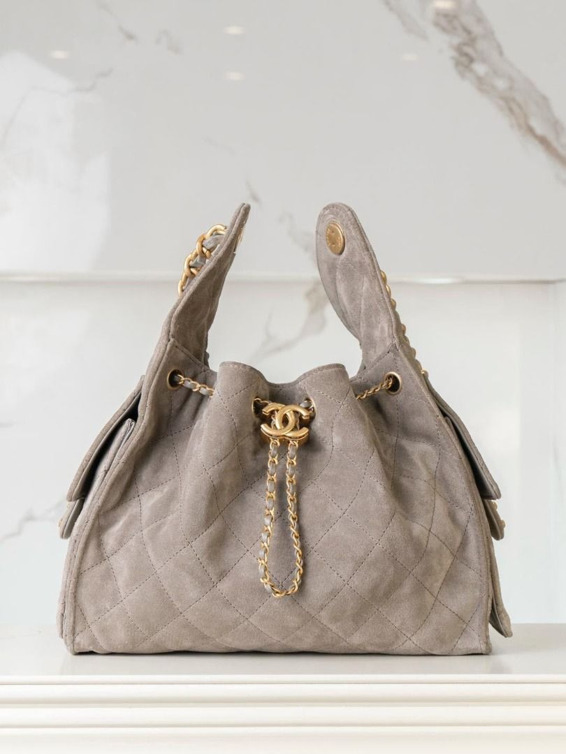 Canvas Quilted Small Chanel 25 Handbag Khaki