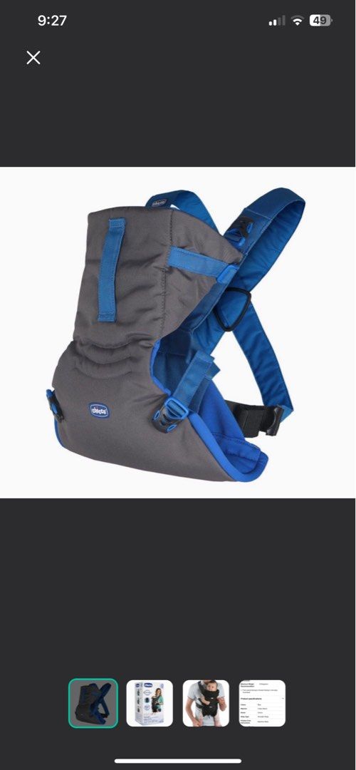 Chicco Baby Carrier (Category: Carriers & Slings) located in Butuan. Submitted by anneven14 (Listing ID 1392693192, Image 1). Description: loc: butuan city.