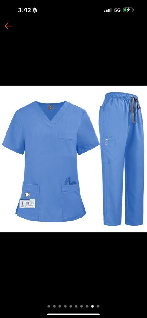Deer Sky Blue Scrubs (Category: Sets or Coordinates) located in Las Pinas. Submitted by closetbyabg (Listing ID 1392758399, Image 1). Description: BRAND NEW RFS: Wrong size size: XL womens/unisex color Deep Sky Blue.