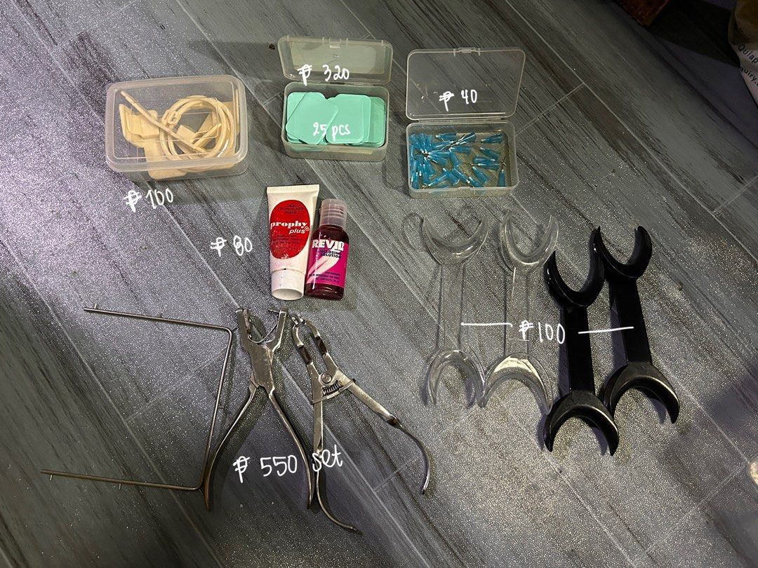 Dental materials dental instruments (Category: Medical Supplies & Tools) located in Pasig City. Submitted by docxx (Listing ID 1392793592, Image 1). Description: check photos for individual prices :) .