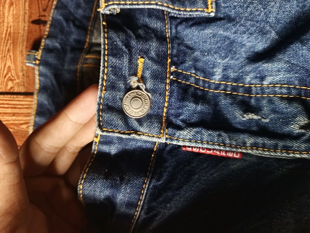 DSQUARED² / Men's Distressed Denim Short (Category: Shorts) located in Naga. Submitted by randomclothes7 (Listing ID 1392845650, Image 3). Description: DSQUARED² - Men's Distressed Denim Short Waist: 36 Length: 21 Hem (leg opening): 9 Color rate : 9.5/10 Excellent Condition Issue : none / need wash 950 + sf Actual color may slightly vary due to lighting Location: Bicol Naga City 💵 MOP: Gcash only (payment first) 🚛 courier : J&T Express.