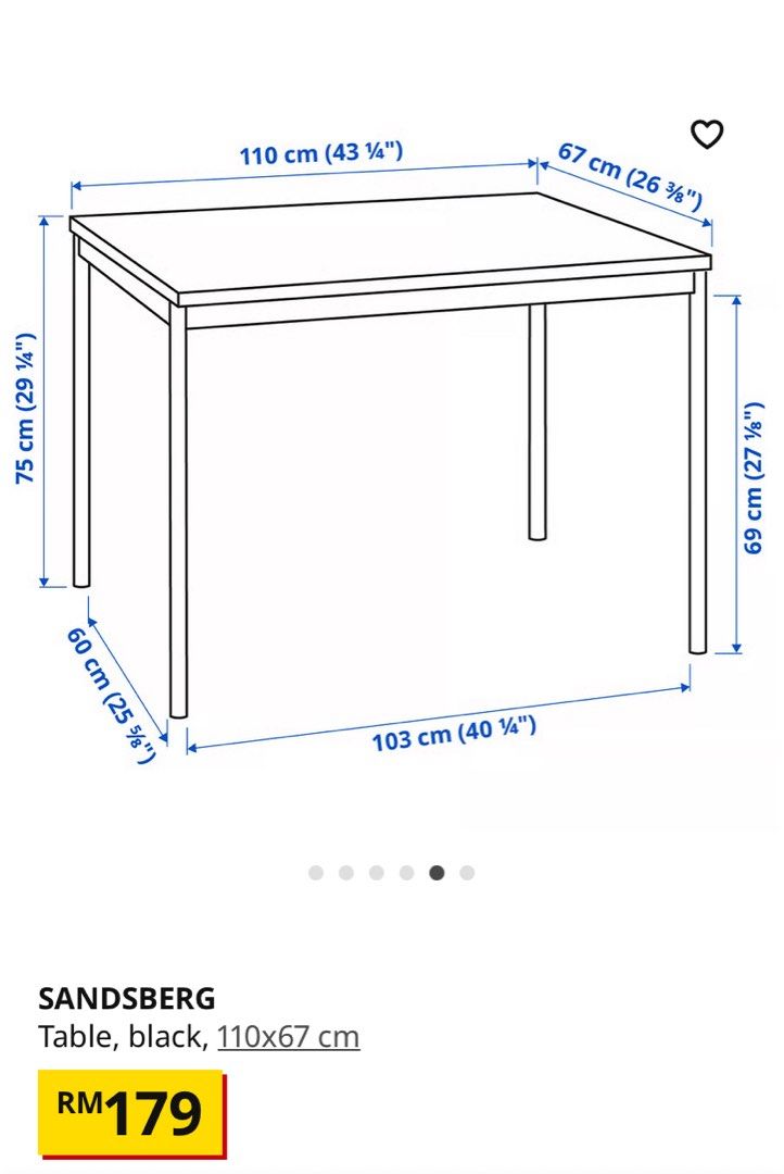 IKEA sandsberg dining/ study table, Furniture & Home Living, Furniture ...