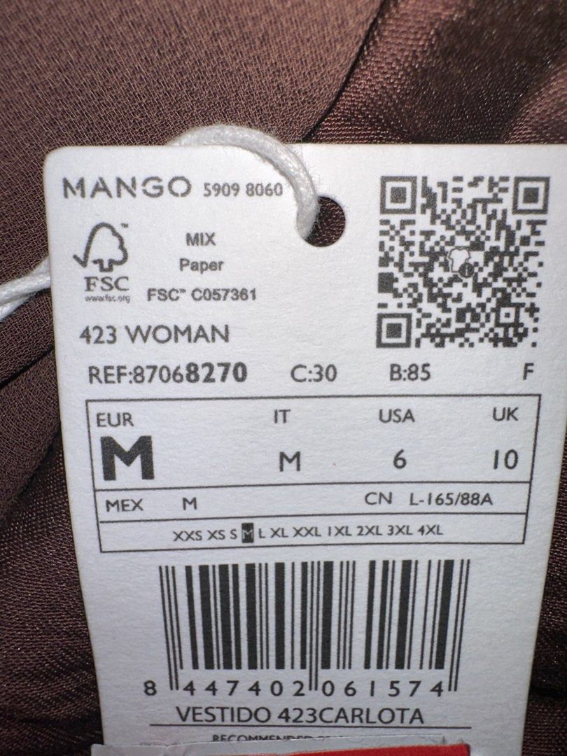 Mango brown dress (Category: Dresses) located in Marikina City. Submitted by n.parrel (Listing ID 1392861534, Image 2). Description: brand new.