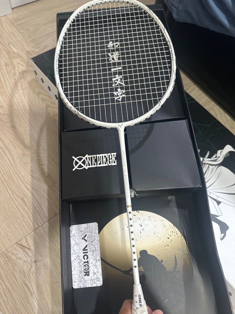 Racket (Category: Racket & Ball Sports) located in Kuala Lumpur. Submitted by hongjetace (Listing ID 1392826742, Image 3). Description: One Piece and Victor co-branded limited edition badminton rackets-WADO ICHIMONJI和道一文字.