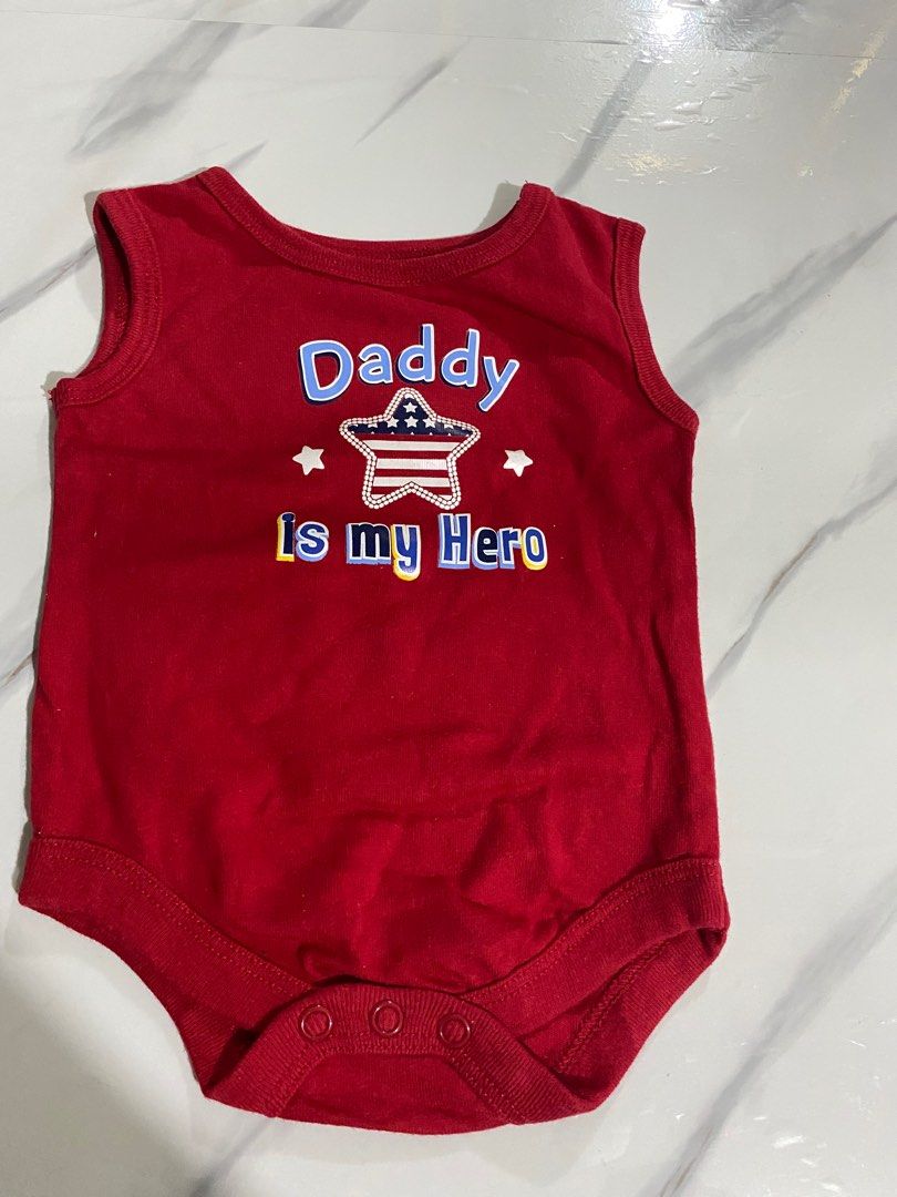 Red sleeveless onsie (Category: Babies & Kids Fashion) located in Las Pinas. Submitted by vasthawk_eee147 (Listing ID 1392733798, Image 1). Description: 10/10in all .