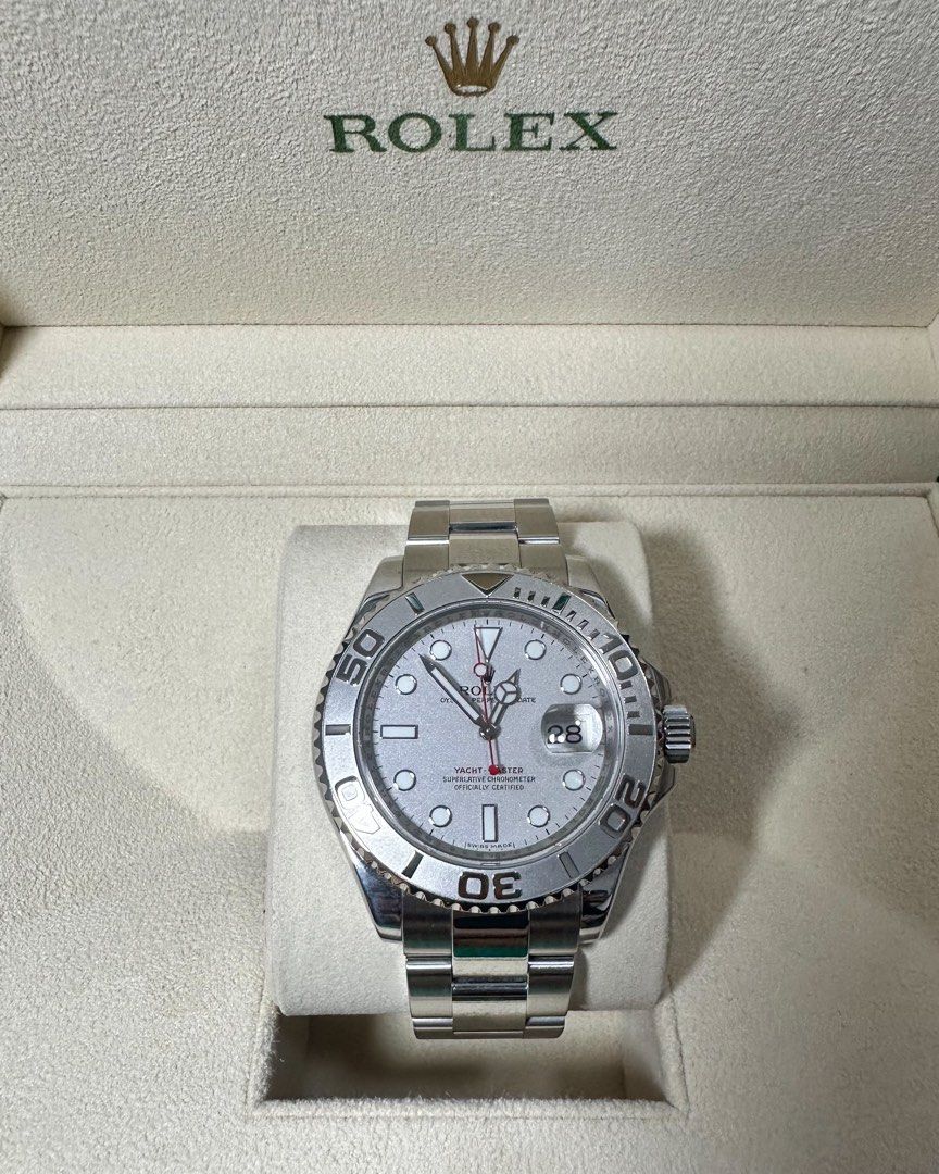 ROLEX Yacht Master (Category: Luxury Watches) located in Cainta. Submitted by rho77 (Listing ID 1392832278, Image 1). Description: ROLEX Yacht master 40mm 16622 Platinum bezel Year model 2011 with ROLEX engraved inner rehaut comes with Rolex box and purchase receipt Excellent condition RFS: consolidating funds to buy LC.