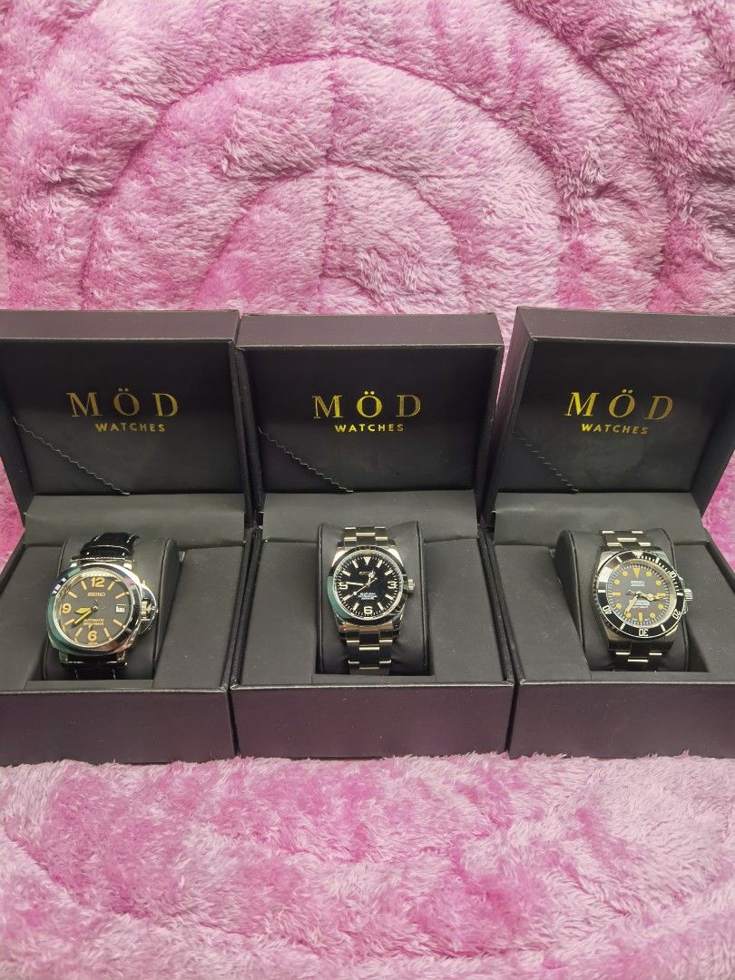 SEIKO MOD WATCHES⌚⌚⌚ (Category: Luxury Watches) located in Valenzuela. Submitted by aimie_mariano (Listing ID 1392868664, Image 1). Description: All for Sale only! 😁 MOD Watches⌚⌚⌚ SEIKO MOD Submariner COMEX 40mm P6500 FIX! SEIKO MOD Explorer 1 Classic 36mm P 4500 FIX! SEIKO MOD PANERAI Luminor 42mm "open heart back" P P5500 FIX! Valenzuela location🏠.