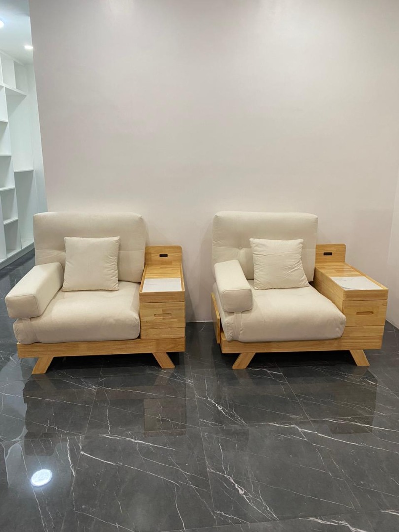 Sofa with built-in study table-SOLID WOOD, Furniture & Home Living ...