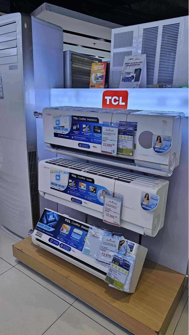 TCL SPLIT TYPE INVERTER AIR CONDITIONER (Category: Air Conditioning and Heating) located in Quezon City. Submitted by annys.online (Listing ID 1392772717, Image 1). Description: TCL SPLIT TYPE INVERTER AIRCON INSTALLATION COST NOT YET INCLUDED New models Tac11csd/p7 Srp 50,995 Cash 21,700 Tac14csd/p7 Srp 54,995 Cash 24,800 Tac19csd/p7 Srp 62,995 Cash 40,600 Tac10csd-Wei Srp 45,995 Cash 19,400 Tac13csd/wei Srp 49,995 Cash 22,200 Tac19csd-Wei Srp 5