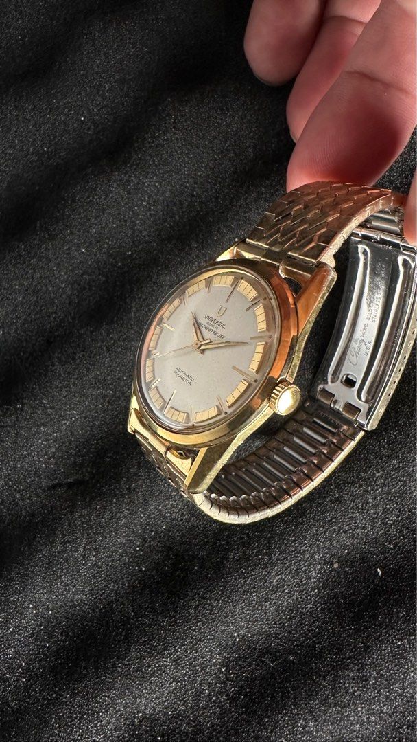 Universal Geneve Polerouter Jet (Category: Luxury Watches) located in Manila. Submitted by olxph_400275733 (Listing ID 1392815931, Image 3). Description: Very good condition. 35mm width. With matching vintage JB Champion bracelet. Not a redial. All original.