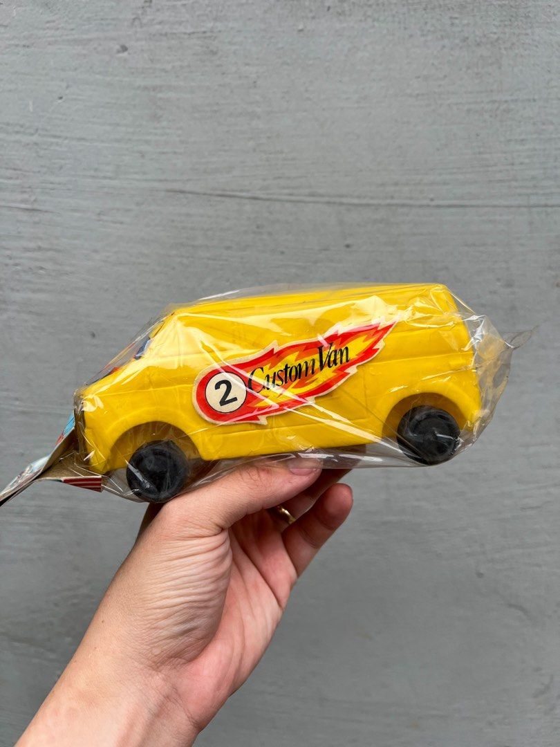 Vintage CTK Blowmolded Custom Mini Van (Category: Vehicle & Diecast Models) located in Malabon City. Submitted by jimmmys.stuff (Listing ID 1392699216, Image 2). Description: Vintage CTK Blowmolded Custom Mini Van P100 each Color: Yellow, Black & Red - may ibang sticker wala ng dikit - old stock sa bodega Pickup Location: Malabob .