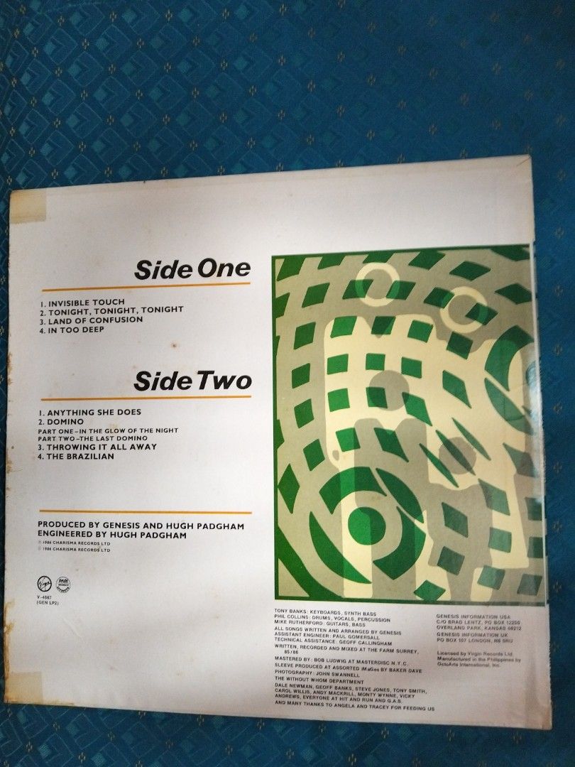 VINYL: GENESIS - INVISIBLE TOUCH (Category: Vinyls) located in Marikina City. Submitted by morningsunrays (Listing ID 1392717806, Image 2). Description: COVER......VG MEDIA.......VG+ PH pressing MOP......GCASH THRU LALAMOVE/JRS.