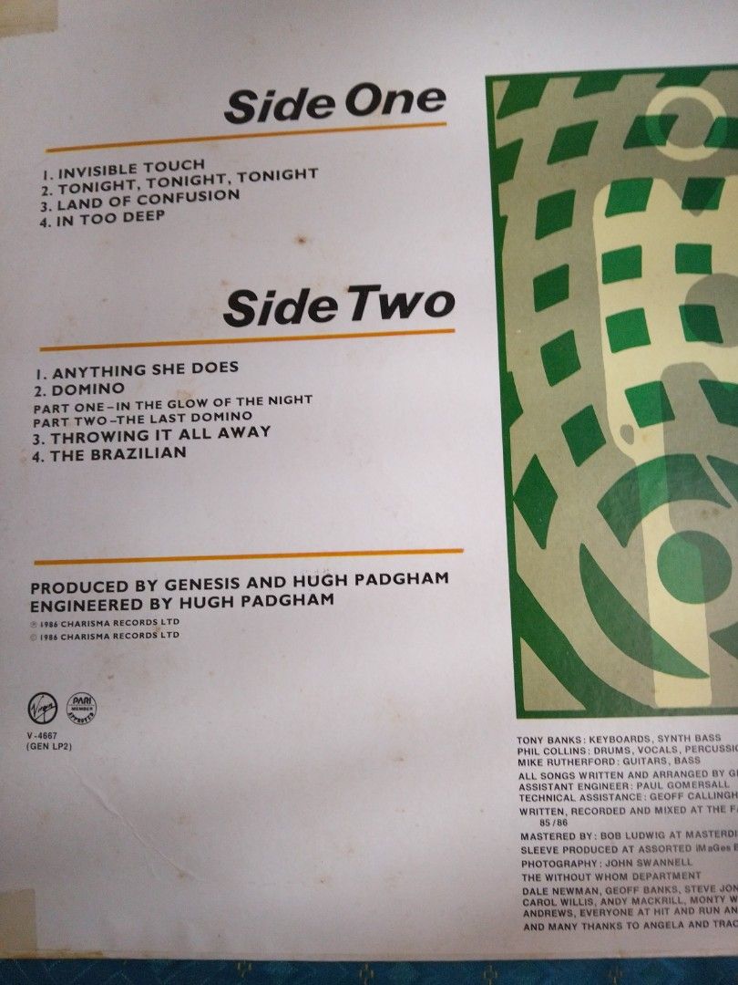 VINYL: GENESIS - INVISIBLE TOUCH (Category: Vinyls) located in Marikina City. Submitted by morningsunrays (Listing ID 1392717806, Image 3). Description: COVER......VG MEDIA.......VG+ PH pressing MOP......GCASH THRU LALAMOVE/JRS.