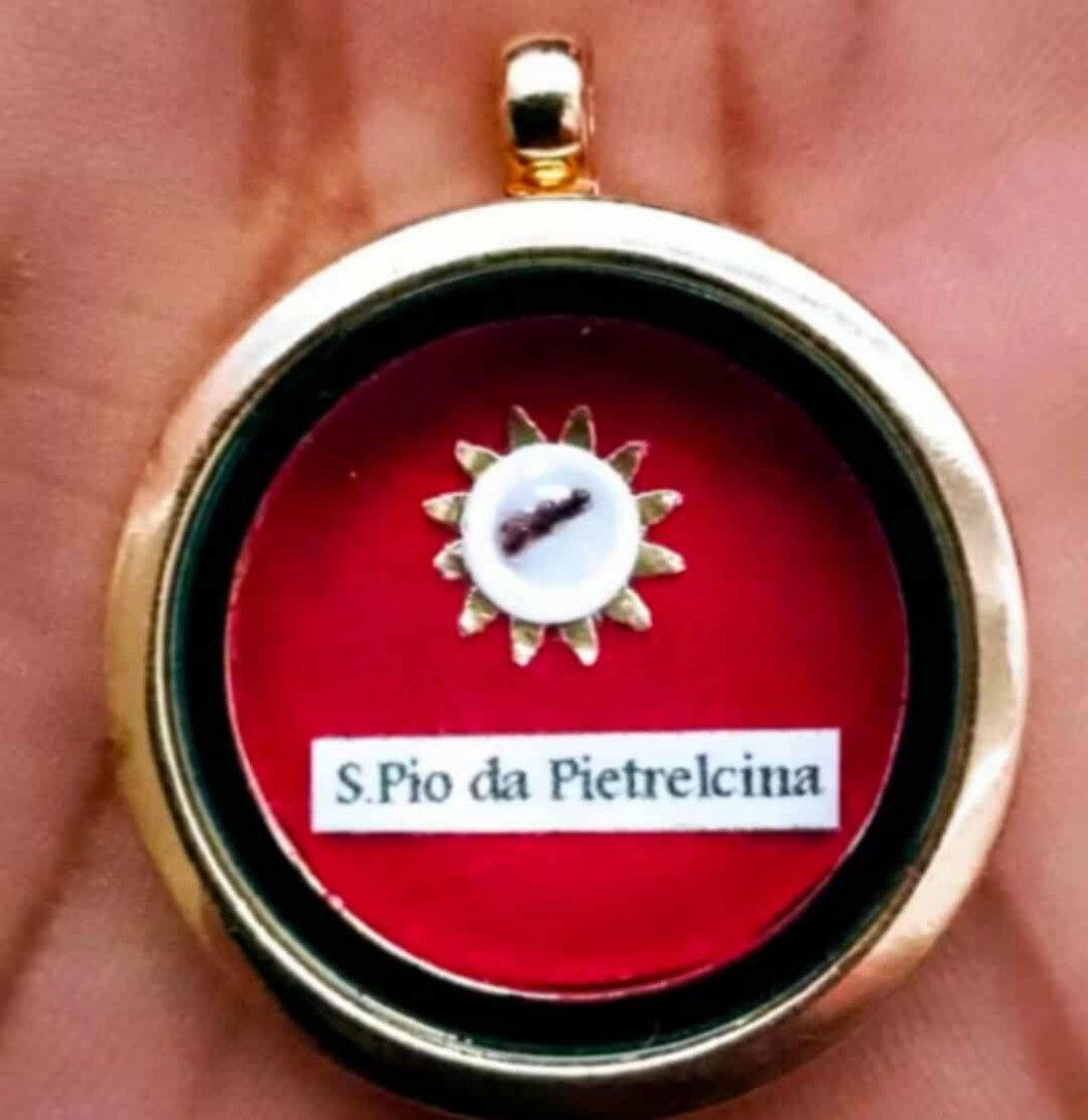 2nd class relic of padre pio (Category: Religious Items) located in Caloocan City. Submitted by allsaintscollection (Listing ID 1392897352, Image 1). Description: Padre Pio 2nd Class Relic About the Relic This relic is taken from Padre Pio’s gloves, which he wore to cover the stigmata—the sacred wounds of Christ that he bore for fifty years. It is a powerful reminder of his holiness, suffering, and intercession for the faithful. Availability Dona