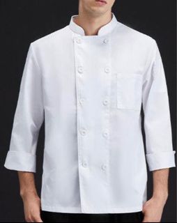 白色 長袖 廚師服 中碼 全新64219090225922110