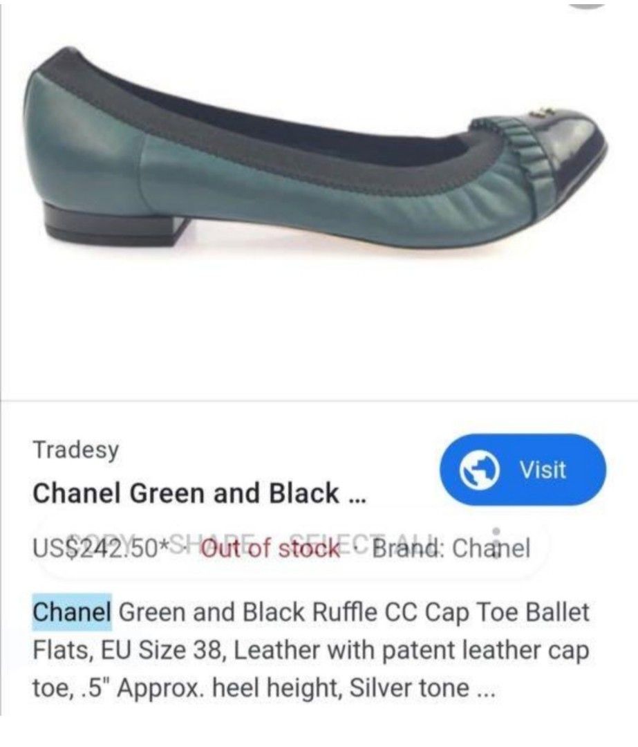 Authentic Chanel ruffle CC captoe leather flats 7 (Category: Sneakers & Footwear) located in Donsol. Submitted by saksthriftavenuebyluckymaria8 (Listing ID 1392993037, Image 1). Description: Sz 37 C fits 7 - 7.5 Insoles 9.5in/ 24.2cm Excellent used condition Made in Italy No bakbak no major flaws -- Outsoles refurbished With rubber soles With serial code.