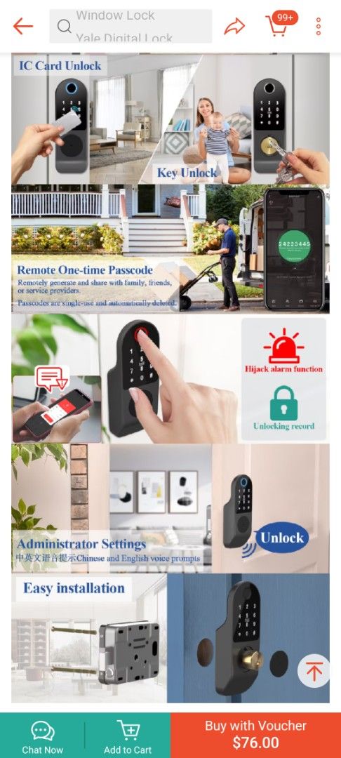 BNIB Smart door lock, Furniture & Home Living, Security & Locks, Locks ...