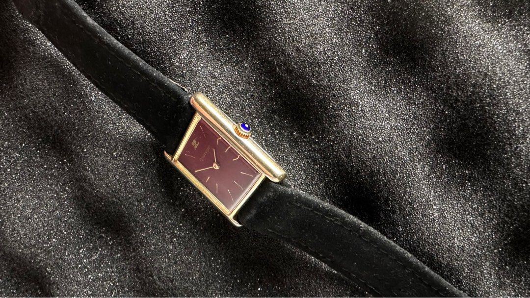 Courreges Tank Maroon (Category: Women's Watches) located in Manila. Submitted by olxph_400275733 (Listing ID 1393052539, Image 3). Description: 22mm width, in unusual maroon. .