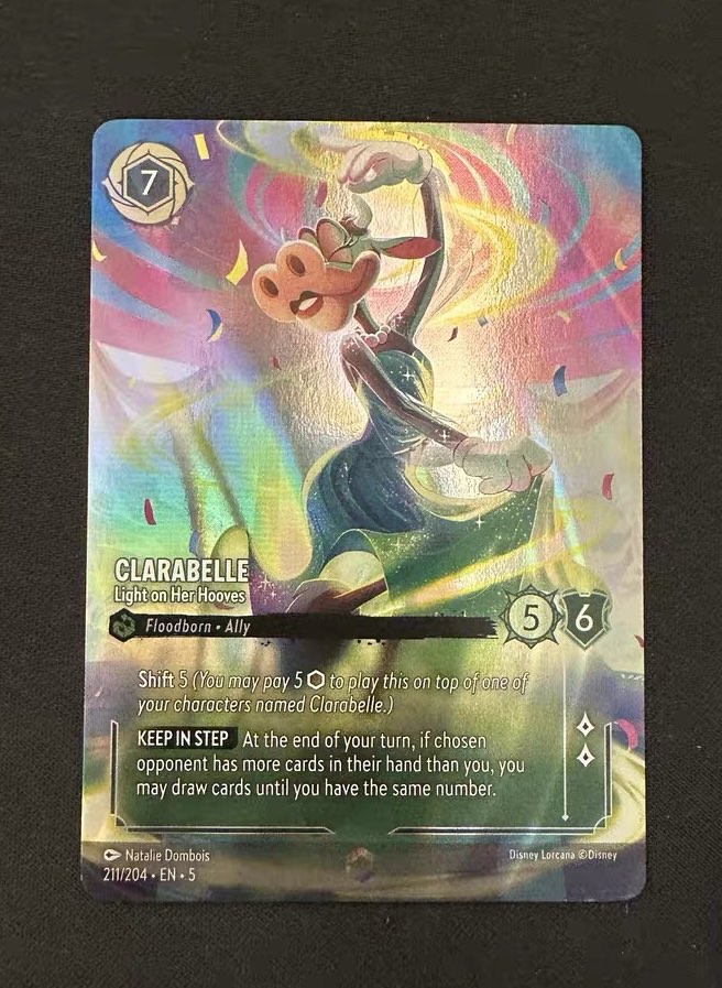 clarabelle lorcana card - Light on Her Hooves (Enchanted) Chapter 5 Standard Characters Cost (Ink) Clarabelle - Contented Wallflower [Foil]