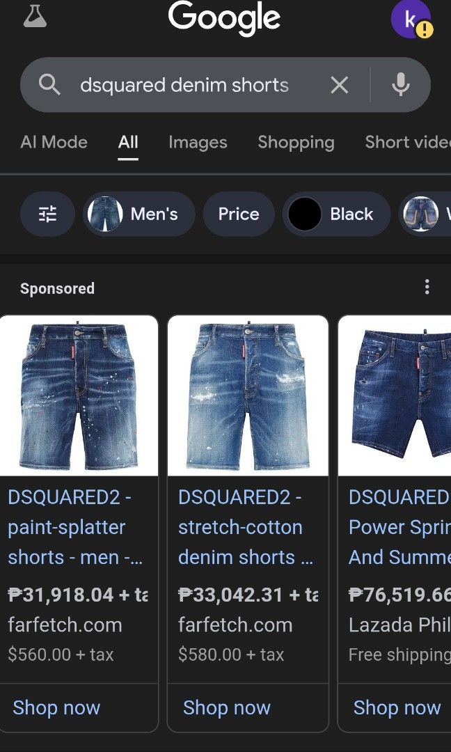 DSQUARED2 | Men's Distressed Denim Short (Category: Shorts) located in Naga. Submitted by bossyingthrifts (Listing ID 1392960600, Image 3). Description: DSQUARED2 | Men's Distressed Denim Short Waist: 36 Length: 21 Hem (leg opening): 9 Color rate : 9.5/10 Excellent Condition Issue : none / need wash 1550 + sf Actual color may slightly vary due to lighting Location: Bicol Naga City 💵 MOP: Gcash only (payment first) 🚛 courier : J&T Express.