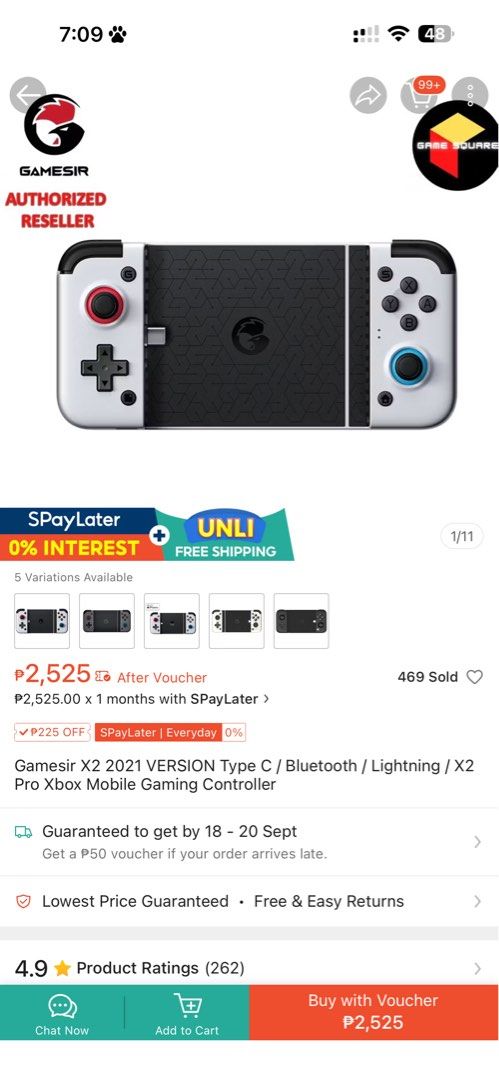 Gamesir x2 (Category: Controllers) located in Manila. Submitted by sliping4restrenzie13 (Listing ID 1393060997, Image 1). Description: Gamesir X2 Gaming controller for andirod Design by Xbox With Box and maual .