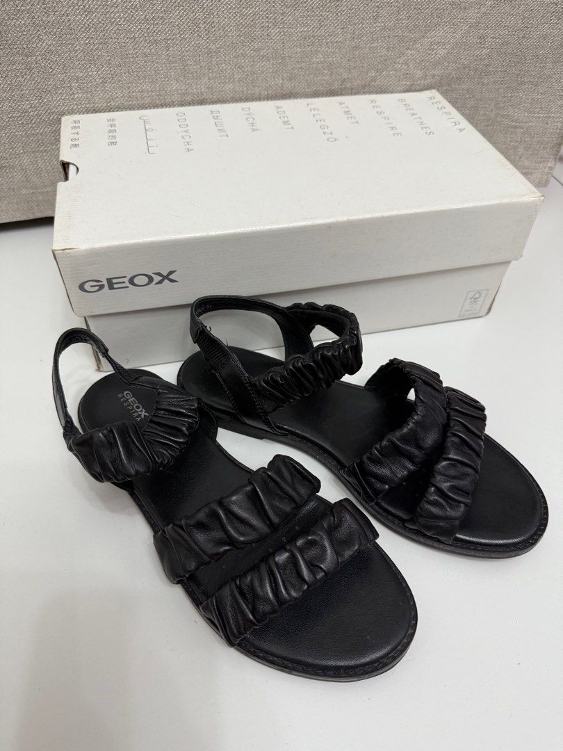 Geox Black Leather Sandals (US 7 / EU 37) (Category: Flats & Sandals) located in Bacoor. Submitted by wiseflower.a5d862 (Listing ID 1393035421, Image 1). Description: .