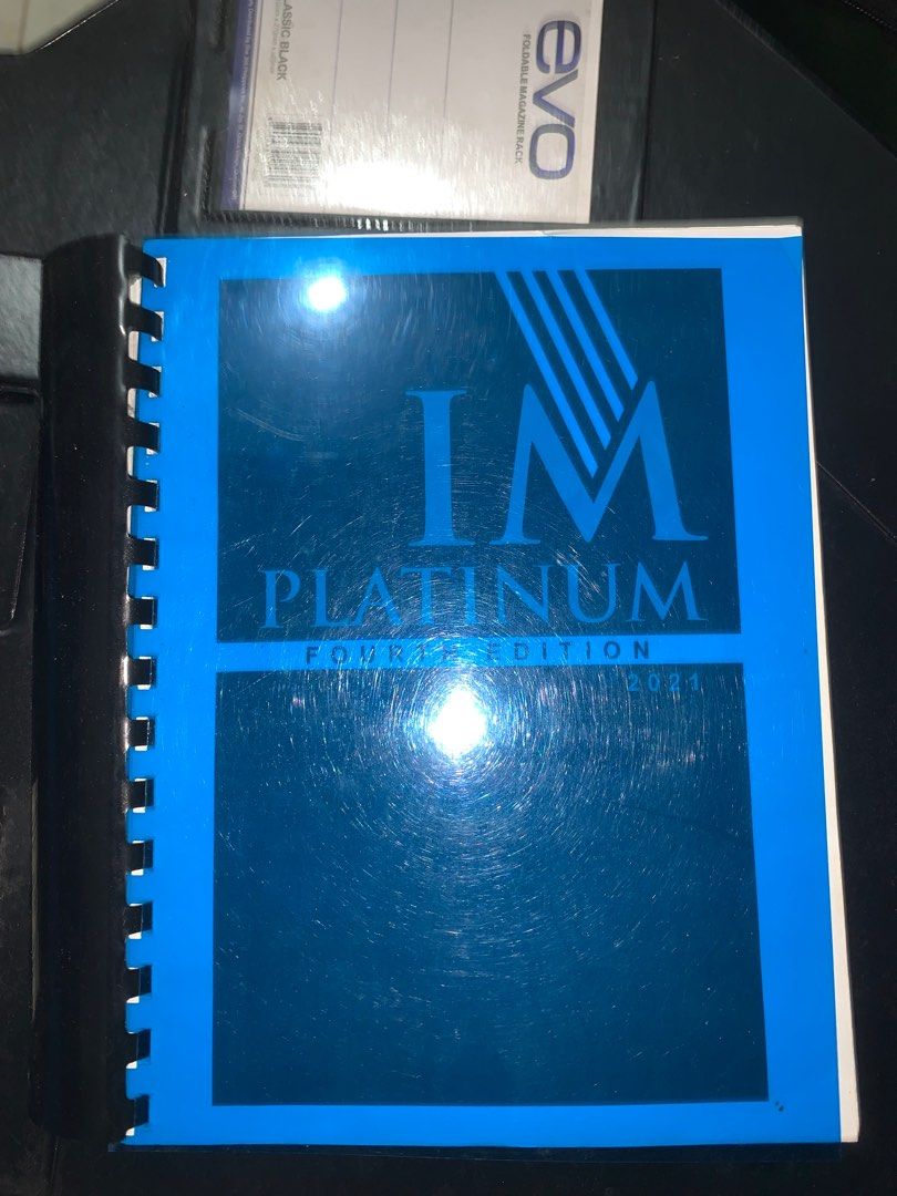 IM PLATINUM (MEDICAL BOOK REPRINTED) (Category: Textbooks) located in General Santos City (Dadiangas). Submitted by maddyflores (Listing ID 1392997265, Image 1). Description: With some light highlighted pages.