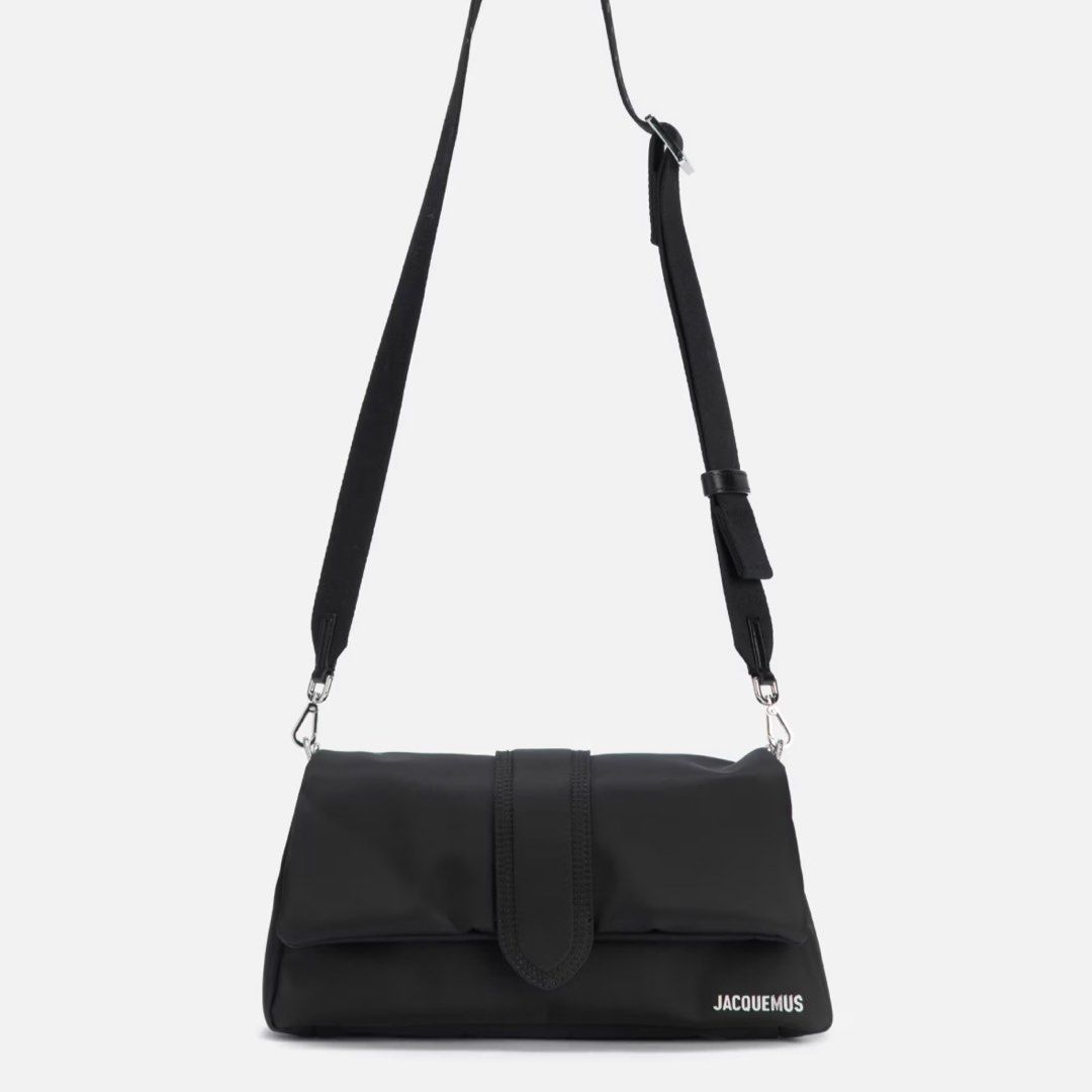 JACQUEMUS Le Bambimou - Nylon (Category: Luxury Bags & Wallets) located in Balanga. Submitted by kyleweeee (Listing ID 1393058614, Image 3). Description: Chic, lightweight, and versatile. Crafted in durable nylon with the iconic folded flap design. Compact yet spacious for essentials..