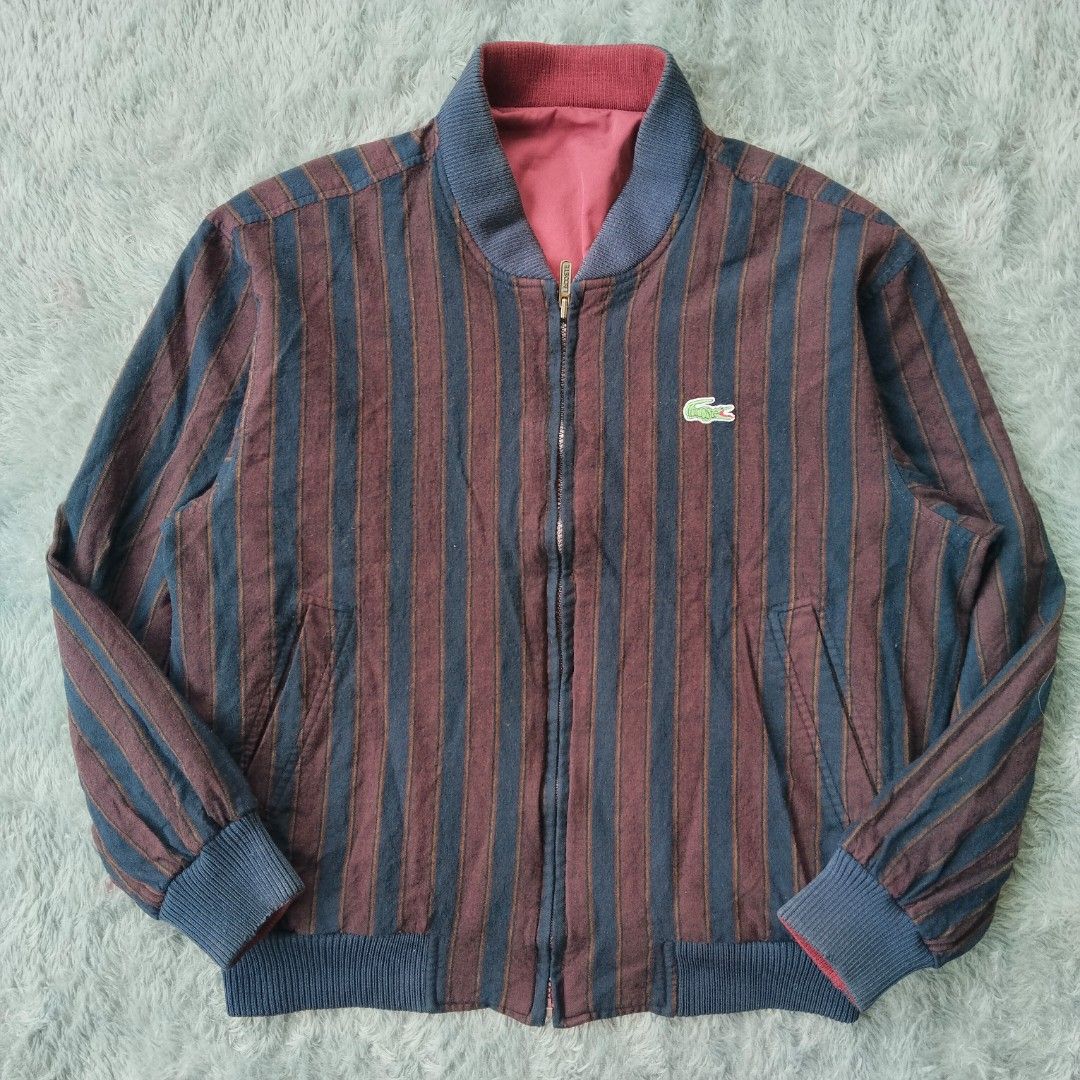 Lacoste Reversible Harrington Casual Jacket Vintage, Fesyen Pria