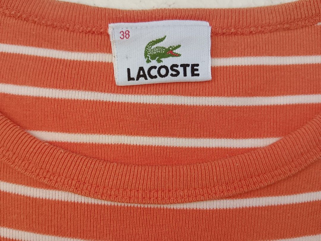 Lacoste Women Longsleeve (Category: Luxury Apparel) located in Davao. Submitted by thriftbuddy (Listing ID 1392999522, Image 3). Description: size 38 width 15" (stretch) length 23" verygood condition 9/10 colorate see photos for details still presentable to wear.