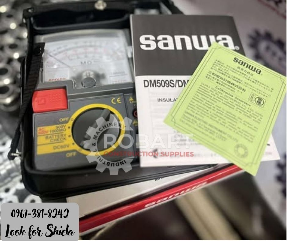 Megger Insulation Tester (Category: Construction Tools & Equipment) located in Manila. Submitted by robartshie24394 (Listing ID 1392969211, Image 3). Description: Megger Insulation Tester Brand: Sanwa Specs: 500V Model: DM509S 𝑹𝑶𝑩𝑨𝑹𝑻 𝑪𝑶𝑵𝑺𝑻𝑹𝑼𝑪𝑻𝑰𝑶𝑵 𝑺𝑼𝑷𝑷𝑳𝑰𝑬𝑺 Office Address: 1405 Yuseco St. Sta Cruz Manila SEND US MESSAGE FOR INQUIRIES ‼️ ‼️ Call: 09673818242 / 09662708845 Vibr - (09673818242) Landline: (𝟩𝟩𝟦𝟨-𝟨𝟤𝟦𝟪) /
