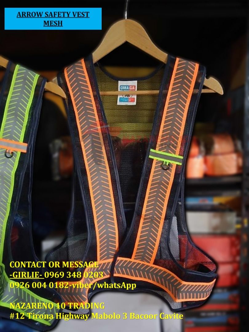 MESH ARROW SAFETY VEST (Category: Vests) located in Las Pinas. Submitted by itsmegelai.ram (Listing ID 1392876032, Image 1). Description: SAFET VEST ARROW MESH TYPE ***WE OFFER DISCOUNT IN BULK ORDER*** Pin Location: Nazareno 10 Trading #12 General Tirona Highway Mabolo 3 Bacoor Cavite CONTACT PERSON: Look for GIRLIE 0969 348 0203 0926 004 0182 0956 702 8557 0933 855 9510 STORE HOURS: 8a.m to 5p.m Monday to Saturday *** FOR POSTING PRICE ONLY ***