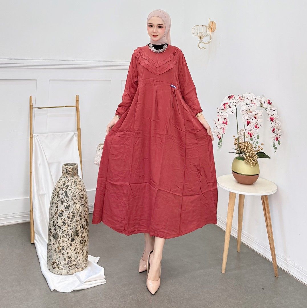 open back midi dress with sleeves Pink Open Back Midi Dress with Long Sleeve L / Black