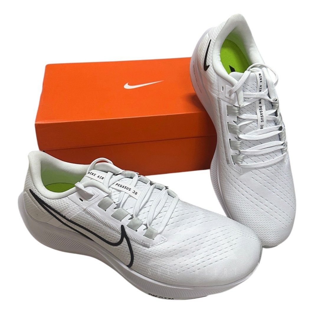 Nike Pegasus 38 'White Black Pure Platinum' (Category: Sneakers) located in Quezon City. Submitted by marc10tiong (Listing ID 1392977183, Image 1). Description: Nike Pegasus 38 'White Black Pure Platinum' * Brand New * Size 11.5 US Men’s * ₱1,500 plus shipping fee * Mode of payments: BPI | GCASH | MAYA * We ship nationwide 📦 LBC | JRS | Lalamove * Loc: Novaliches, Quezon City .