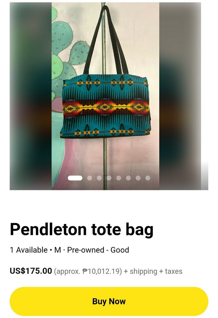 Pendleton Wool Tote/Shoulder Bag (Category: Tote Bags) located in Davao. Submitted by wonderwallnnipz91 (Listing ID 1392979988, Image 1). Description: PENDLETON WOOLEN MILLS TOTE/SHOULDER BAG MADE IN CHINA of USA FABRIC Good condition Like new Materials: Wool and Nylon Multiple Pocket Inside with Side pocket in both side Actual Measurements: 15 inches x 10.2 inches x 5 inches P2000 plus SF Location: Davao City Contact no. 09312178260.