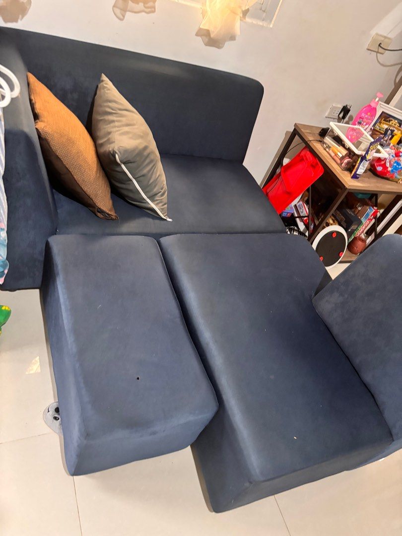 Pre loved Sofa SET Uratex Foam (Category: Sofas) located in Baliuag. Submitted by importeditemsbykimi (Listing ID 1392906693, Image 3). Description: Selling our preloved sofa set kasama na custom cover 3pc L shape sofa Uratex foam 4K ONLY SET na kasama na cover Size : Big 113cm × 66cm Medium 87cm×66cm Sml 35cm×66cm Rfs: Bibiling bago Visible scratches sa big na sofa May wood na nabali inner sa may maliit na sofa Pero still functional.