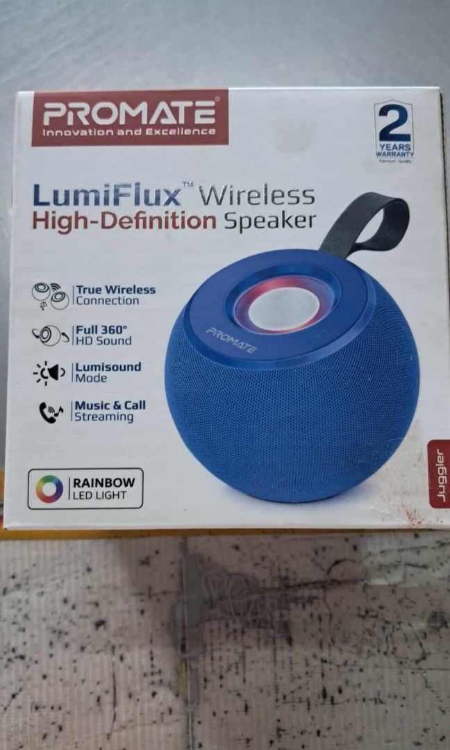 Promate lumiflux wireless speaker (Category: Soundbars, Speakers & Amplifiers) located in Manila. Submitted by presyongmasa (Listing ID 1392874854, Image 1). Description: Promate lumiflux wireless speaker ₱1000.00 Shipping fee shoulder by buyer Courrier choices : J&t express , lalamove, grab Send me direct message for inquiries Location Manila.