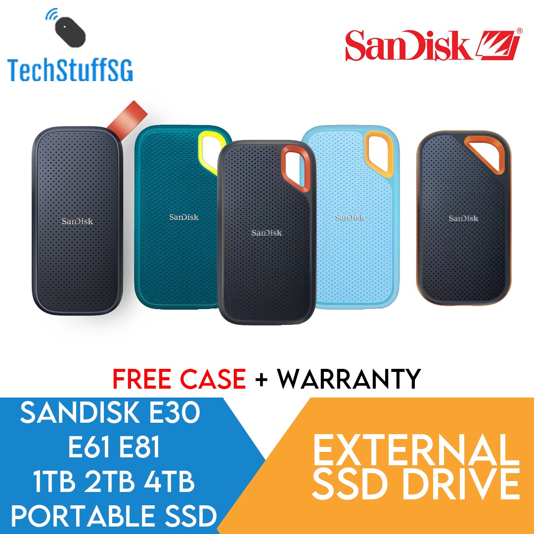 SanDisk E30 E61 E81 4TB 2TB 1TB Extreme Portable External SSD ...