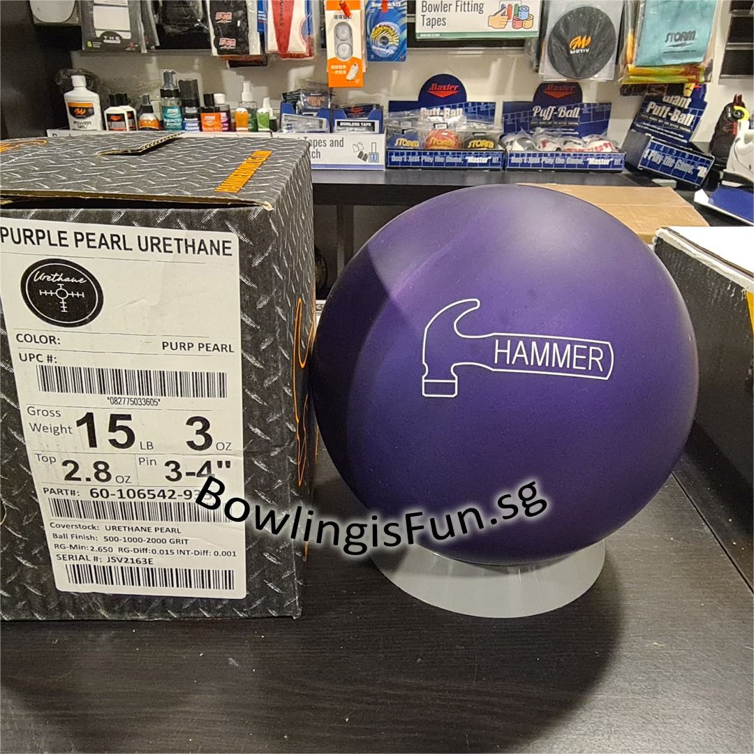 SG] Hammer Purple Pearl Urethane Mid Performance Bowling Ball