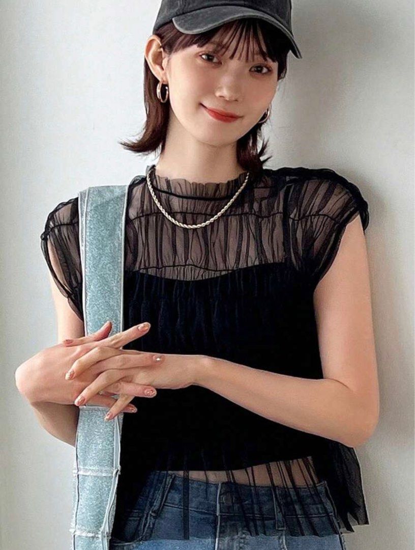 Sheer Mesh Top (Category: Blouses) located in Puerto Princesa. Submitted by rorysroomdeclutter (Listing ID 1393025651, Image 2). Description: Shein Friful Brand Brand new with tags Size Medium Shoulder 17.7 in Length 20.5 in Bust 33.9 Price nego Can do bundle pricing for multiple items.