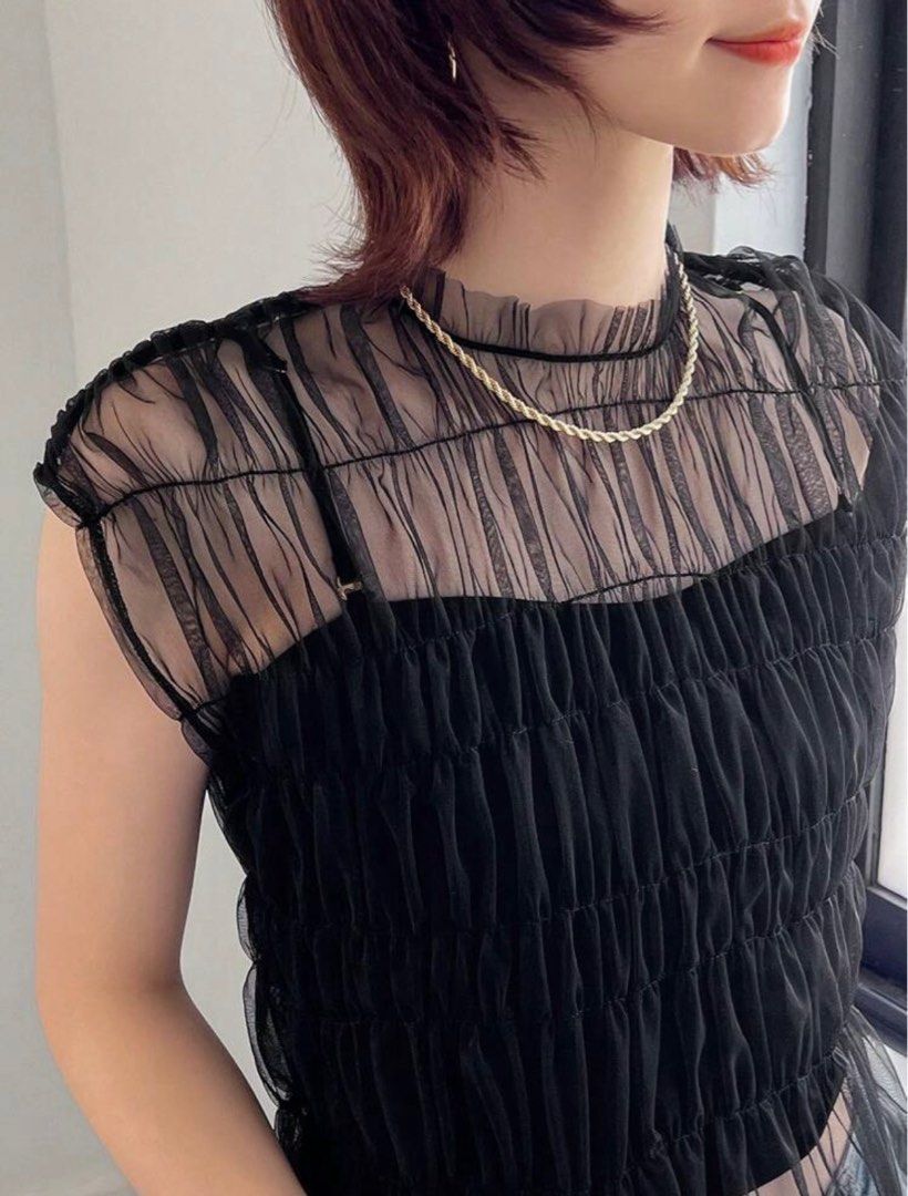 Sheer Mesh Top (Category: Blouses) located in Puerto Princesa. Submitted by rorysroomdeclutter (Listing ID 1393025651, Image 1). Description: Shein Friful Brand Brand new with tags Size Medium Shoulder 17.7 in Length 20.5 in Bust 33.9 Price nego Can do bundle pricing for multiple items.