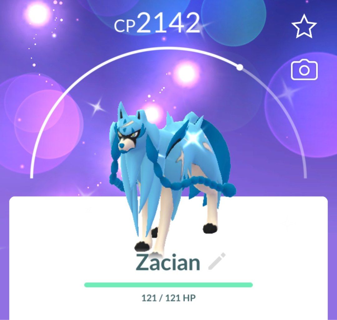 Shiny Zacian Pokemon Go (Category: In-Game Products) located in Pasig City. Submitted by poke_minascc (Listing ID 1393020857, Image 1). Description: Registered Trade: 20k stardust ₱300 Unregistered Trade: Ultra Friends (30 days) ₱450 Pm me for more details!.