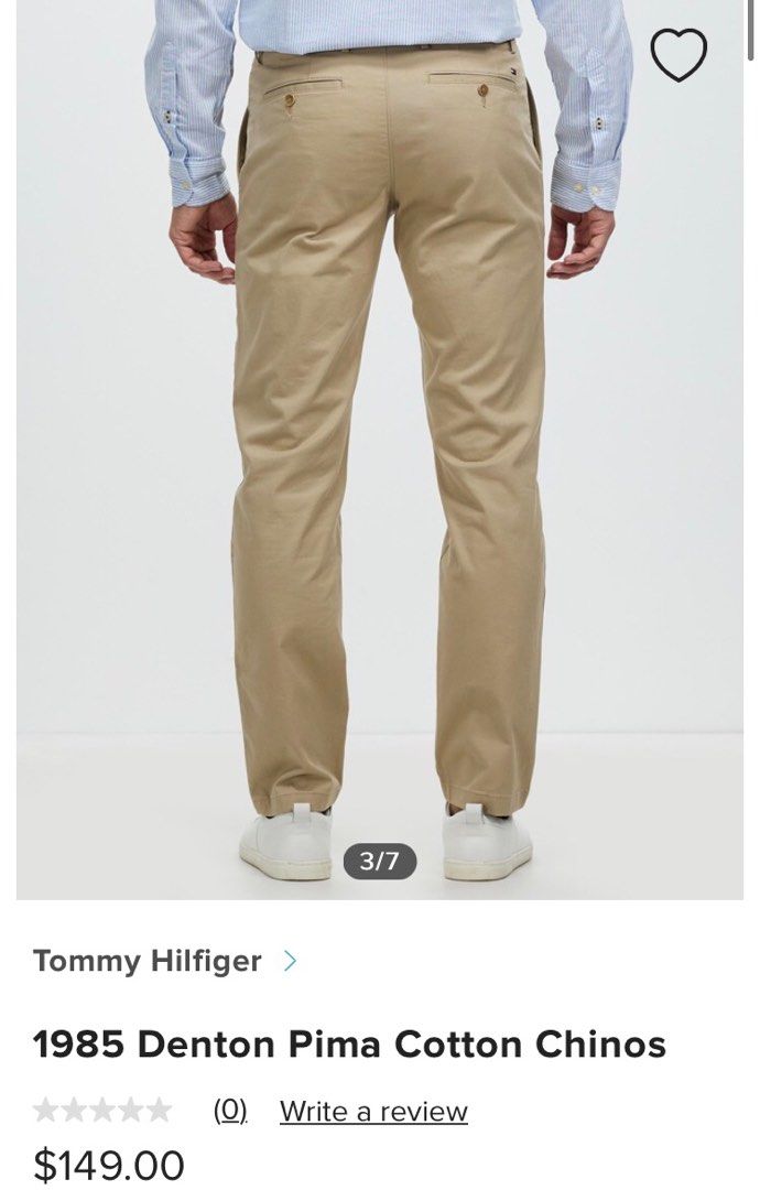 Tommy Hilfiger Chino size 33-34 (Category: Trousers) located in Manila. Submitted by findph09 (Listing ID 1393010328, Image 2). Description: Tommy Hilfiger Chino Beige color Waistline 33-34 fitting Length 38.5 Hem 8 Brandnew condition No flaws Price: 850+sf Lalamove & Jntexpress Courier 🚚.