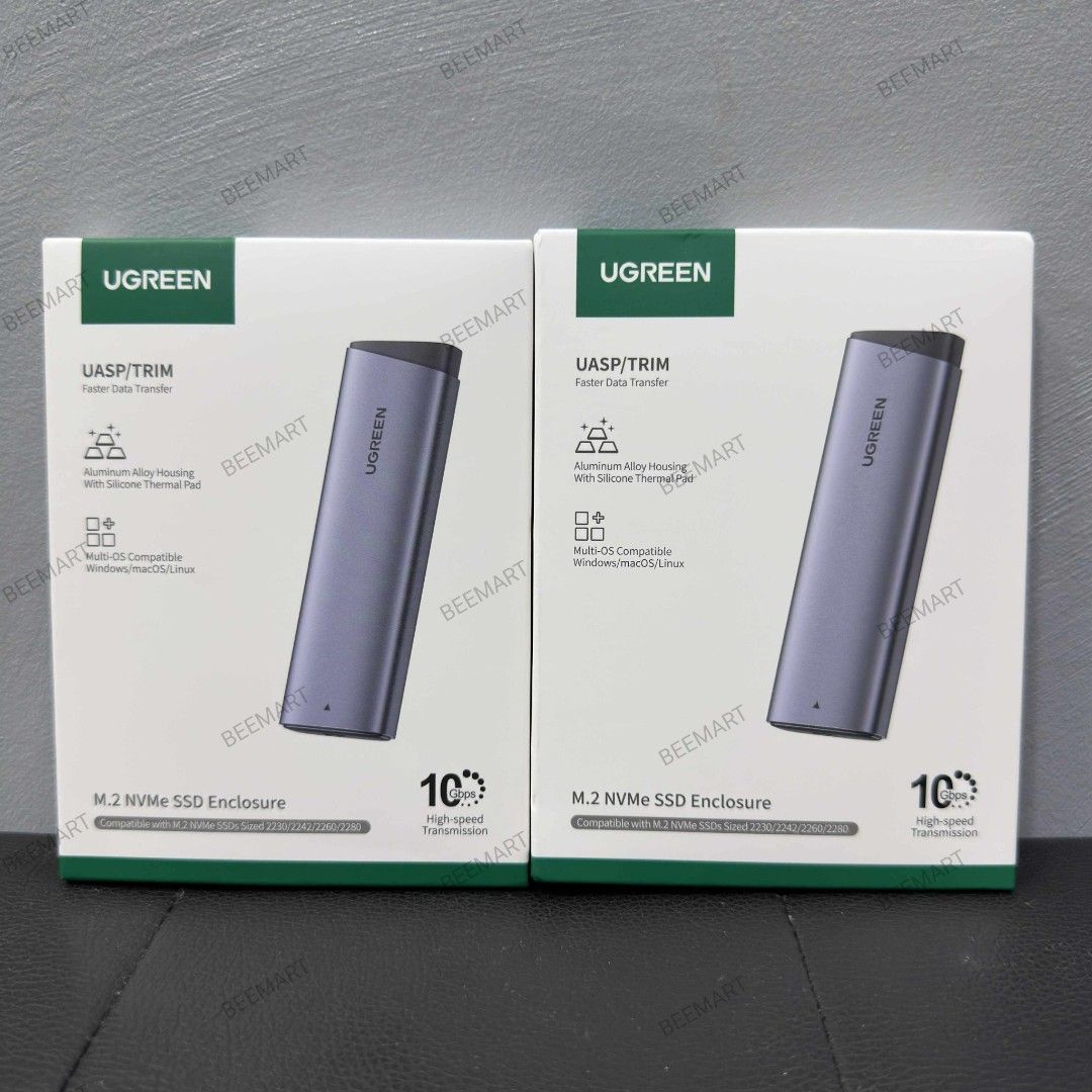 UGREEN M.2 PCIe NVME SSD Hard Disk Enclosure Solid State Drive Enclosure Case Hard Disk Adapter (Category: Hard Disks & Thumbdrives) located in Cabuyao City. Submitted by beemartshop (Listing ID 1392898554, Image 1). Description: ORIGINAL • BRANDNEW • AUTHENTIC PRICE: ₱999.00 LOCATION: 📍 BEEMART PH PULO CABUYAO LAGUNA ℹ️This is the second Marketplace Page of BEEMART S: 3 ___________________________________________ ITEM DESCRIPTION: NVME 10Gbps: 