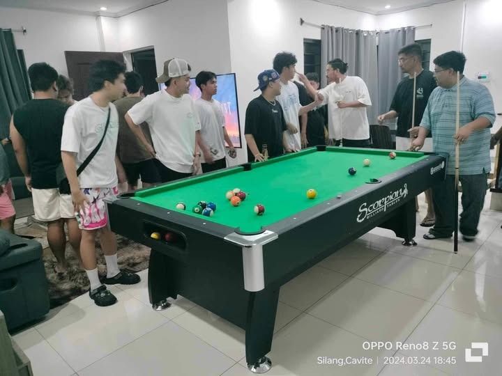 4X8 SCORPION BILLIARD TABLE (Category: Billiards and Bowling) located in San Pablo. Submitted by vennisa.sportssupplies (Listing ID 1393087269, Image 1). Description: 4X8 FT MDF SCORPION BILLIARD TABLE PHP 45,000.oo !! SPECS: ✔Junior Size ✔Solid Wood Bedding ✔Autoball ACCESSORIES INCLUDED: ✔2 TAKO/CUE STICK ✔1 SET TAIWAN BILLIARD BALL ✔1 PLASTIC TRIANGLE ✔2 CUE CHALK ACCEPTED PAYMENT METHODS: ✅CASH ✅GCASH ✅BANK TRANSFER ✅DATED CHECK ✅CREDIT CARD 