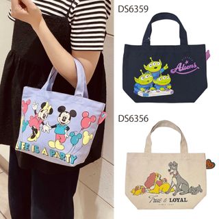 日本 DISNEY MICEKY & MINNIE / Lady & Tramp / 三眼仔 ALIENS 主題帆布 手挽袋64239925043841110