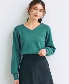 全新日本 GROVE 綠色V領閃線針織衫 (官網同步) 清倉大蝕賣$70 全場現貨64221776995073110
