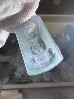 天然緬甸翡翠(A玉) 👉 冰種高技術陰雕觀音吊墜 31.5x21.8x2.1mm64211550591745110